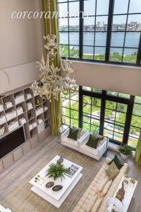 Double-height ceilings and gorgeous views of the Hudson.