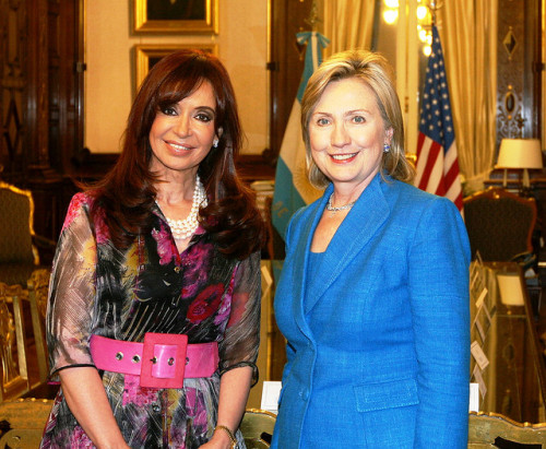 Hillary Clinton with Cristina Fernández de Kirchner, former president of Argentina.