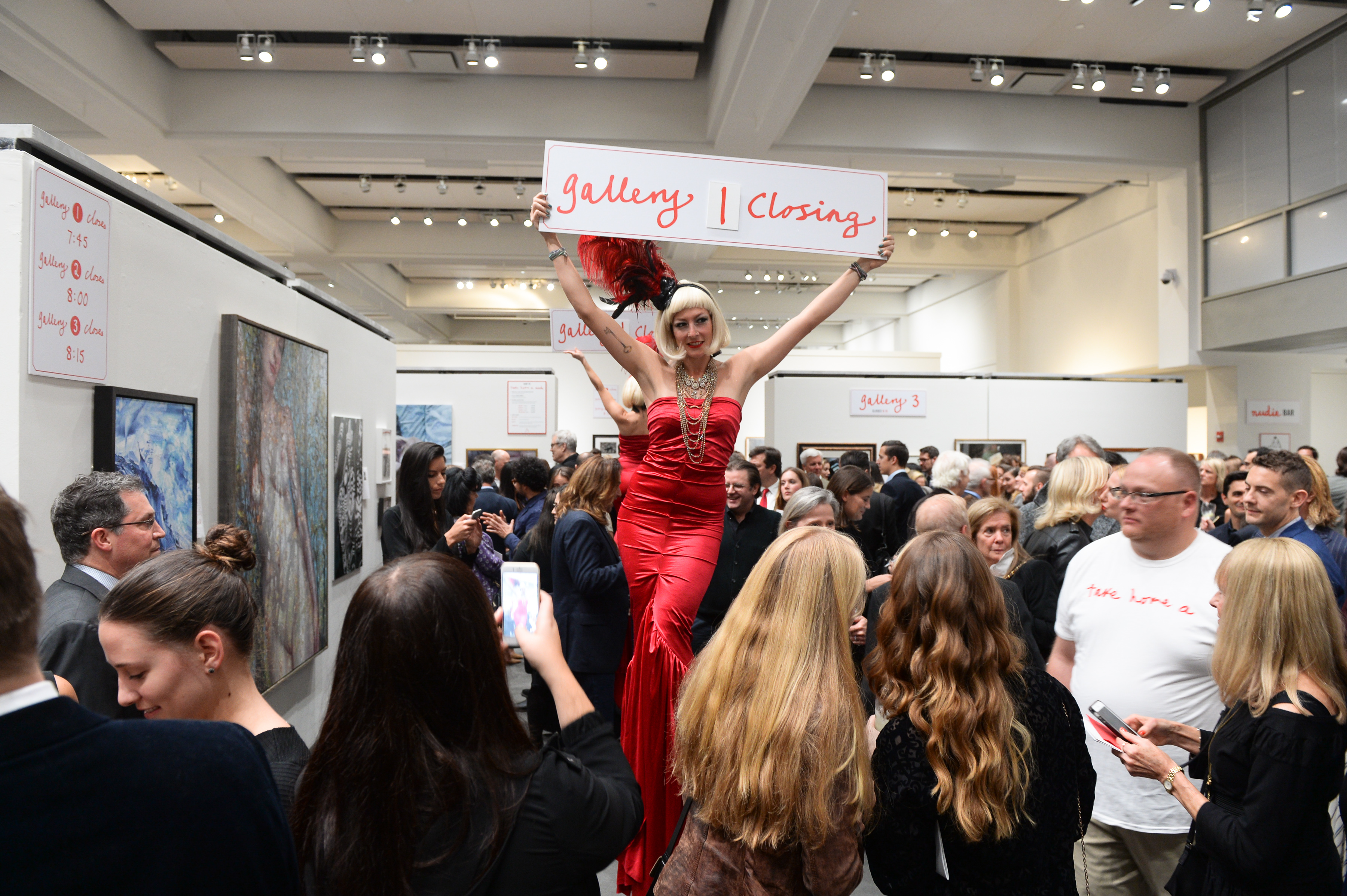Attendees art the New York Academy of Art's annual Take Home a Nude auction.