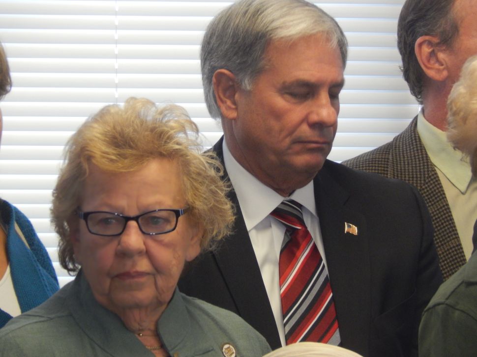 Senate Majority Leader Loretta Weinberg and Bergen County Executive Jim Tedesco.