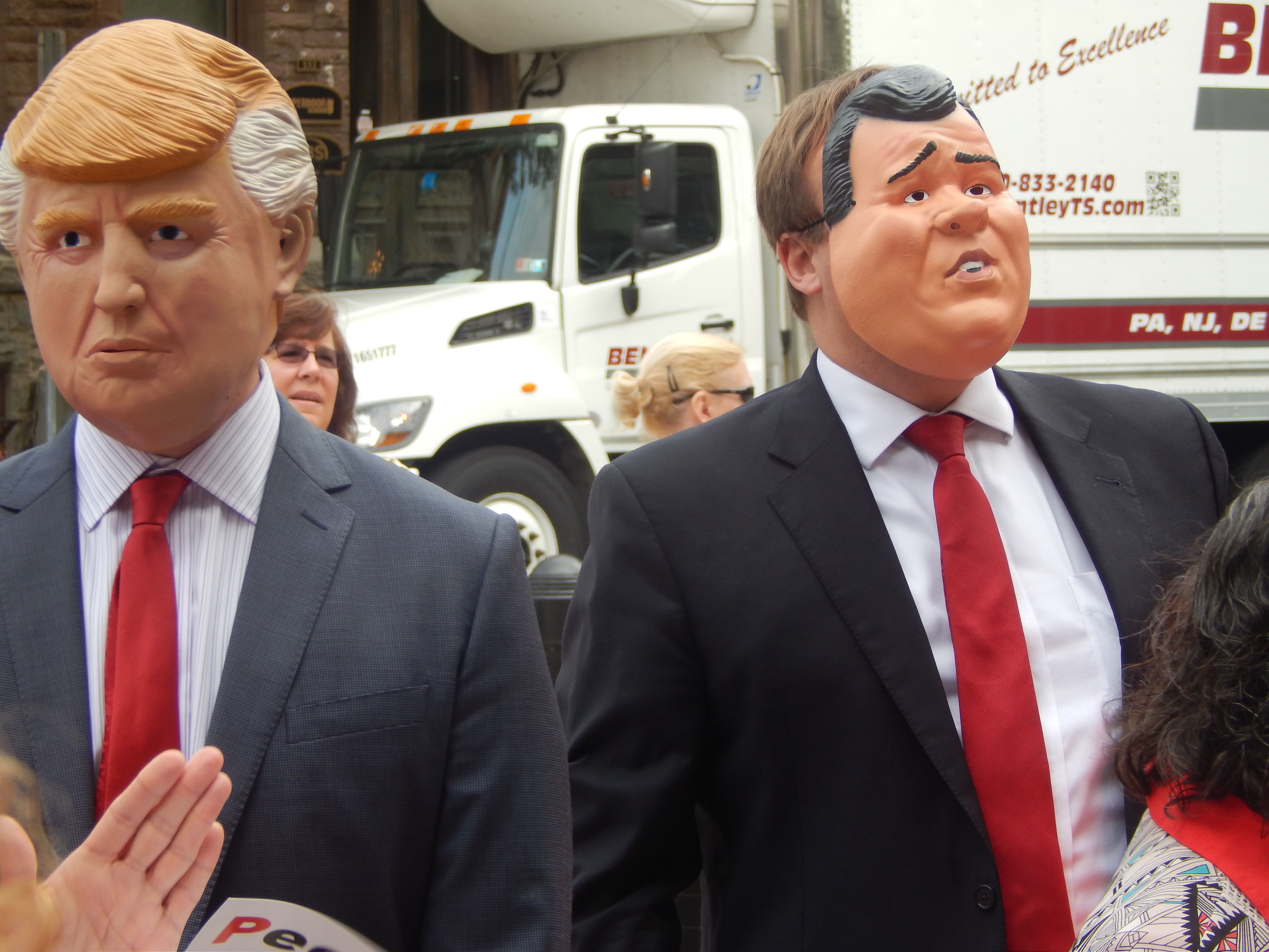 Masks in the crowd.