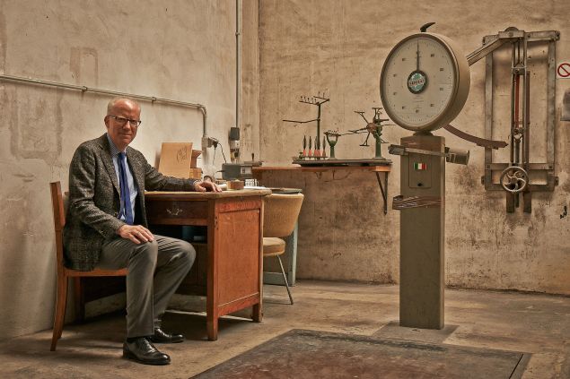 Paola Ferla in his factory.