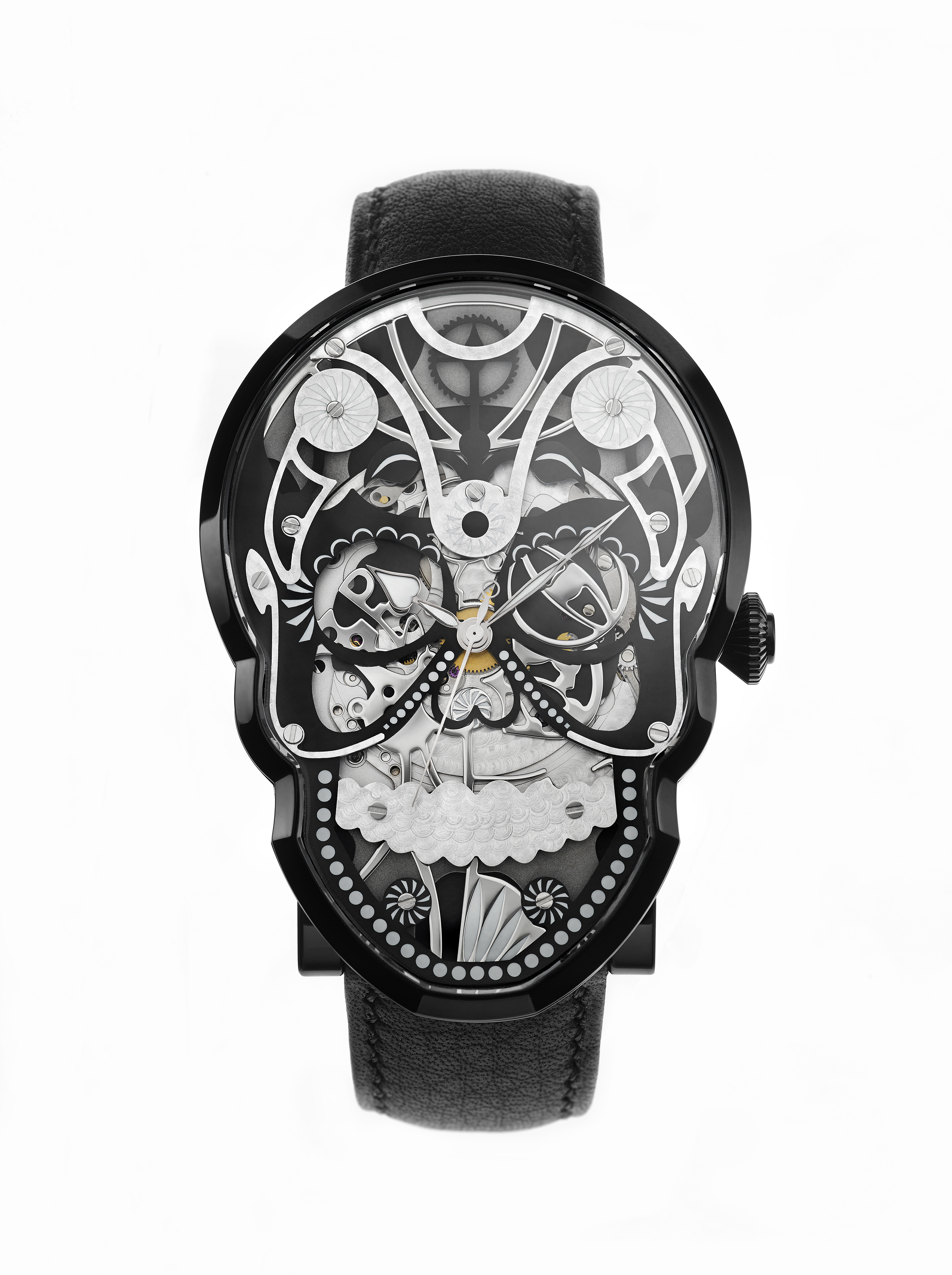 A signature skull watch. 