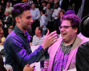 Sadly, it seems Feldstein didn't make this photo ops between pals Jonah Hill and Adam Levine.