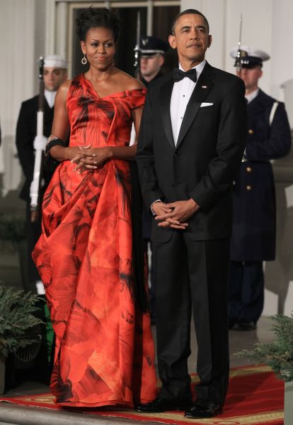 Michelle Obama Brandon Maxwell State Dinner Gown