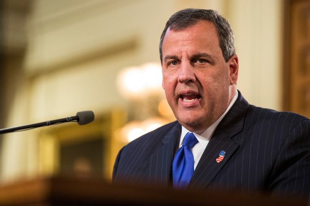 New Jersey Governor Chris Christie at the annual State of the State address last year. 