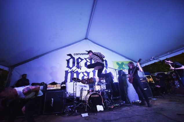 Vocalist Greg Puciato, guitarist Ben Weinman, drummer Billy Rymer, bassist Liam Wilson, and guitarist James Love of The Dillinger Escape Plan.