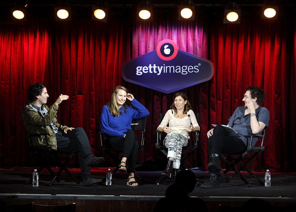 NEW YORK, NY - SEPTEMBER 28: Founder and Executive Producer at M SS NG P ECES Ari Kuschnir, Filmmaker and Radio Producer Bianca Giaever, Public Radio Producer and Writer Starlee Kine and Shelly Palmer Digital Living Host Benjamin Palmer (L-R) speak onstage at the "What Audio Can Do for Video" panel during Advertising Week 2015 AWXII at the Getty Images Stage at B.B. King Blues Club and Grill on September 28, 2015 in New York City.