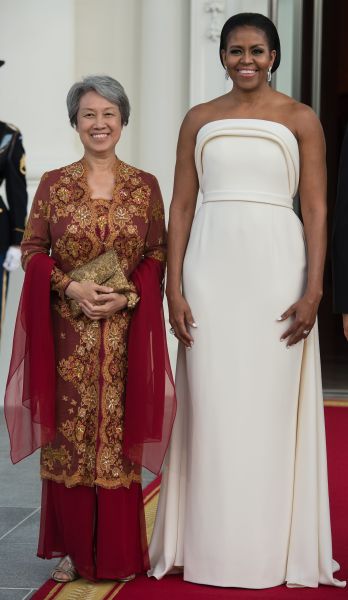 Michelle Obama with and Singapore's Ho Ching.