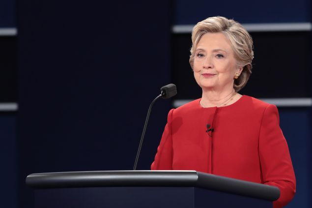 Democratic presidential nominee Hillary Clinton at the Presidential Debate on September 26, 2016.