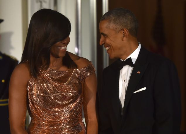 US President Barack Obama and First Lady Michelle Obama.
