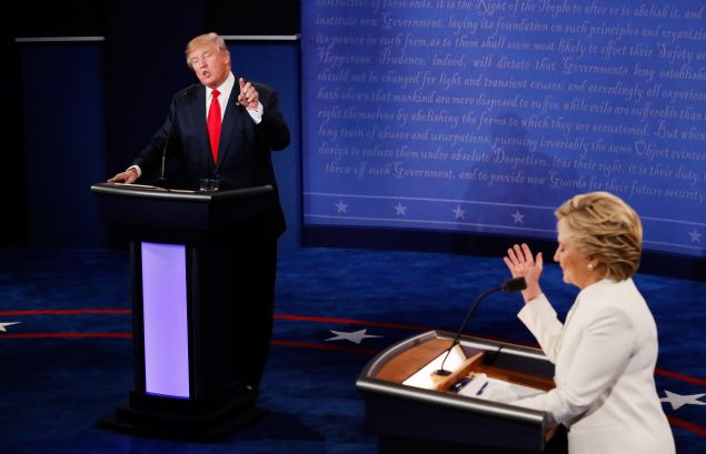 Donald Trump and Hillary Clinton in Las Vegas