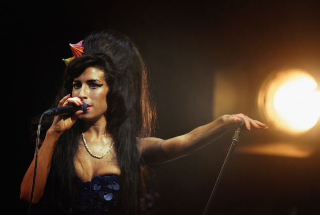 Amy Winehouse performs at the Glastonbury Festival on June 28, 2008.
