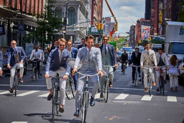 A troupe of Suitsupply men.