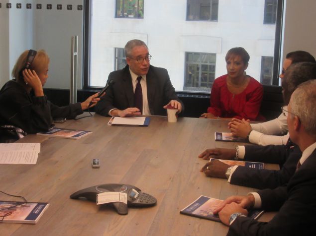 Comptroller Scott Stringer and his Chief Diversity Officer Carra Wallace speak to MWBE owners.