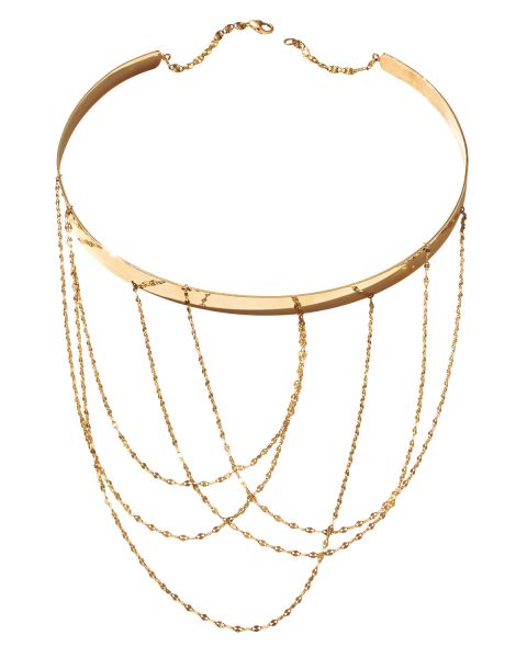 Lana, 14K Gold Multi-Chain Choker Necklace, $3,495
