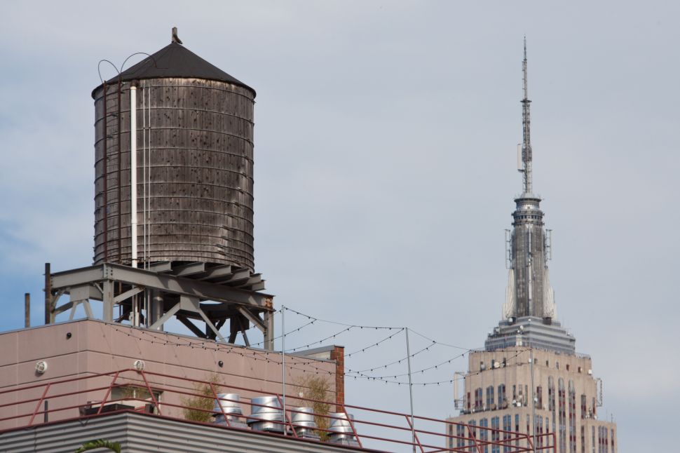 A wooden water tower.
