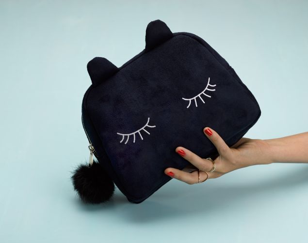 The cosmetic case is called "Pia the Pussy," intended to be an ice-breaker meant to destigmatize vaginal talk.
