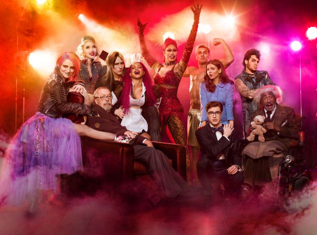 L-R: Annaleigh Ashford, Ivy Levan, Tim Curry, Reeve Carney, Christina Milian, Laverne Cox, Staz Nair, Victoria Justice, Ryan McCartan, Adam Lambert and Ben Vereen in THE ROCKY HORROR PICTURE SHOW: LET'S DO THE TIME WARP AGAIN premiering Thursday, Oct. 20 (8:00-10:00 PM ET/PT) on FOX.