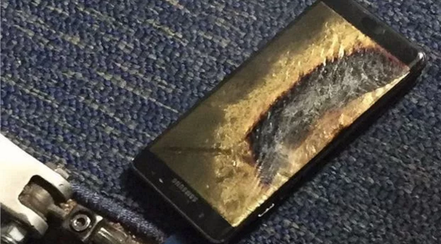 An exploded Galaxy Note 7.