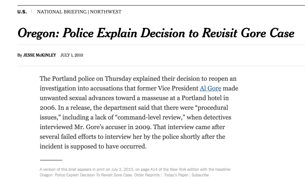 This short paragraph is all the Times saw fit to print.