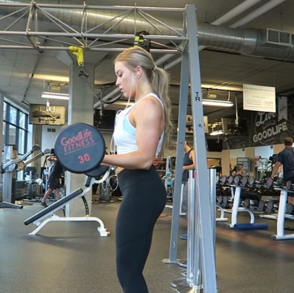 Katie Crewe in the gym. 