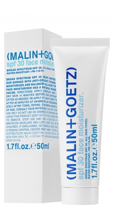 Malin + Goetz SPF 30 Face Moisturizer, $36, Malinandgoetz.com.