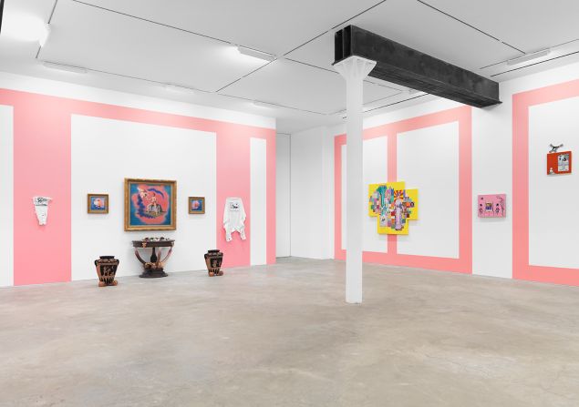 Installation view of "Velvet Rage, Flaming Youth, and the Gift of Desperation" at James Fuentes.
