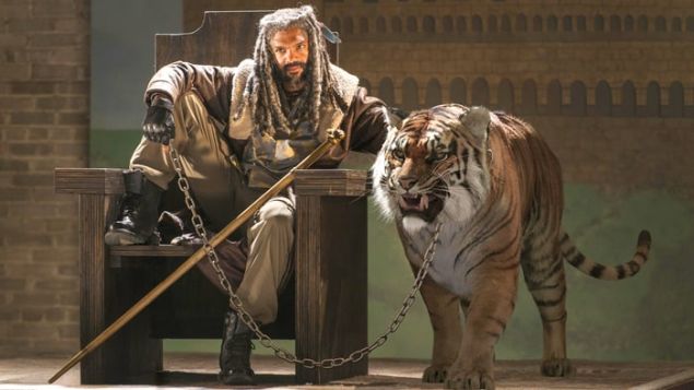 Ezekiel and his tiger (which is not a zombie...as far as we know?)