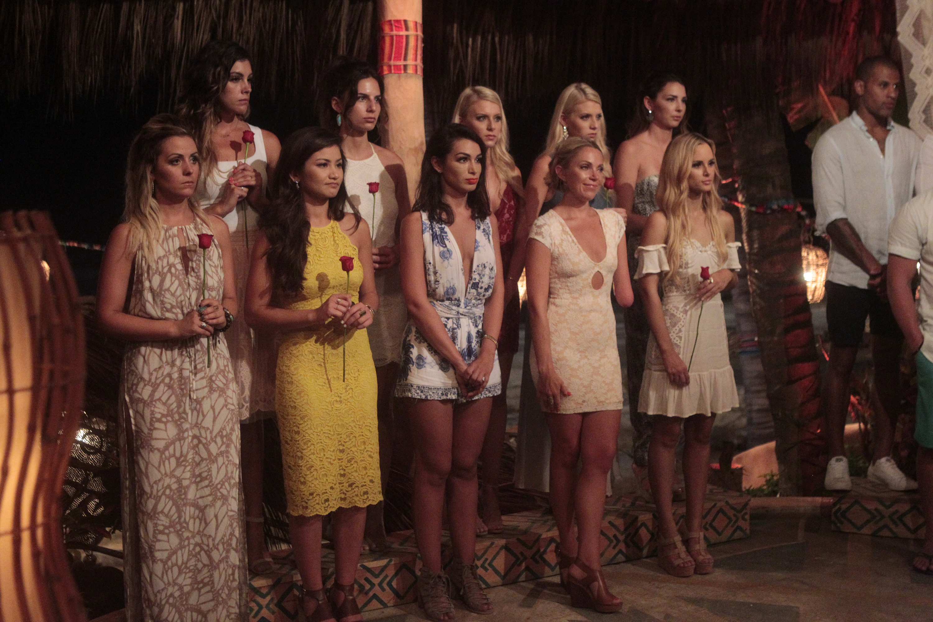 BACHELOR IN PARADISE - "Episode 303B" - In "Episode 303B," which airs TUESDAY, AUGUST 16 (8:00-9:00 p.m. EDT), the story picks up as our remaining cast members are shocked to see that an infamous drama queen has arrived in Paradise! This determined bachelorette is ready to find love and put the drama, her ex and the tears behind her for good! But the best laid plans often go awry, and, as she walks into paradise, she is confronted with her worst nightmare: her ex has met someone else, and she will have to watch from the sidelines as he finds love with another woman. (ABC/Rick Rowell) CARLY WADDELL, LACE MORRIS, CAILA QUINN, ISABEL GOODKIND, ASHLEY IACONETTI, HALEY FERGUSON, SARAH HERRON, EMILY FERGUSON, JENNIFER SAVIANO, AMANDA STANTON, GRANT KEMP