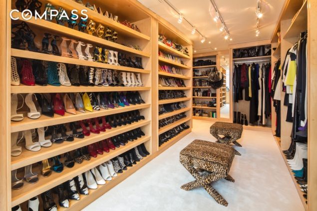 A shoe closet the size of many a studio apartment.