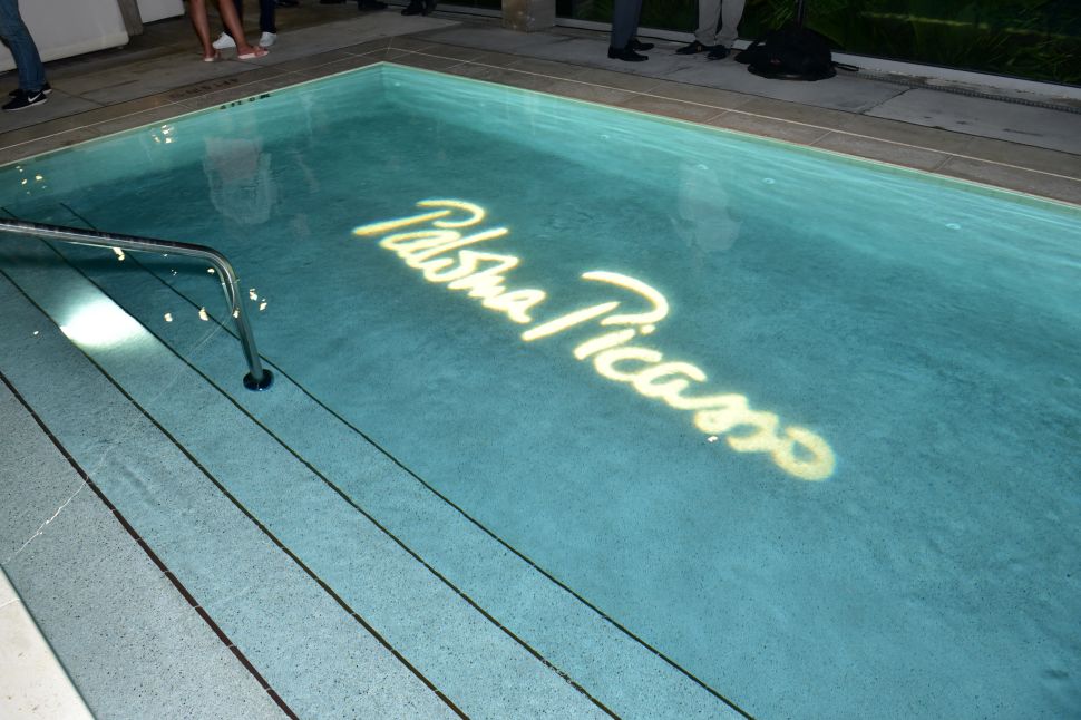 A pool emblazoned with the Ms. Picasso's name