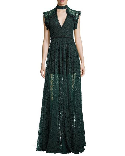 Alexis, Eleanora Lace Cap-Sleeve Gown, $935 