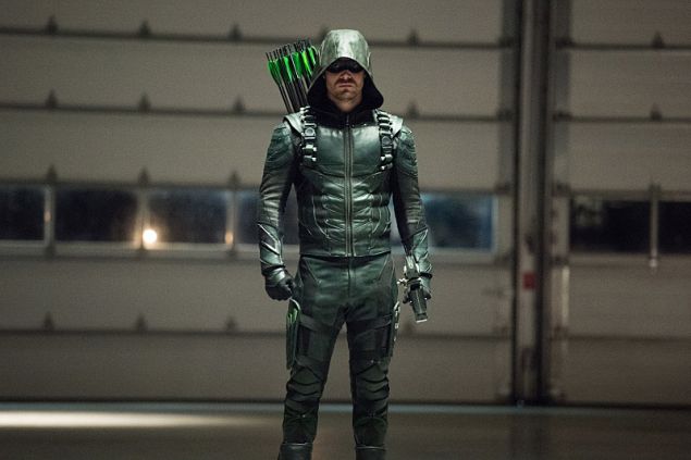 Stephen Amell as The Green Arrow.