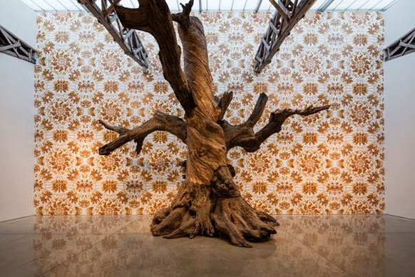 Ai Weiwei's 25-foot piece "Tree" at the Mary Boone Gallery in Chelsea. 