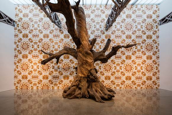 Ai Weiwei's 25-foot piece "Tree" at the Mary Boone Gallery in Chelsea.