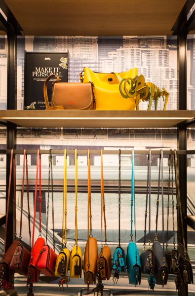 Display at the new Coach store.