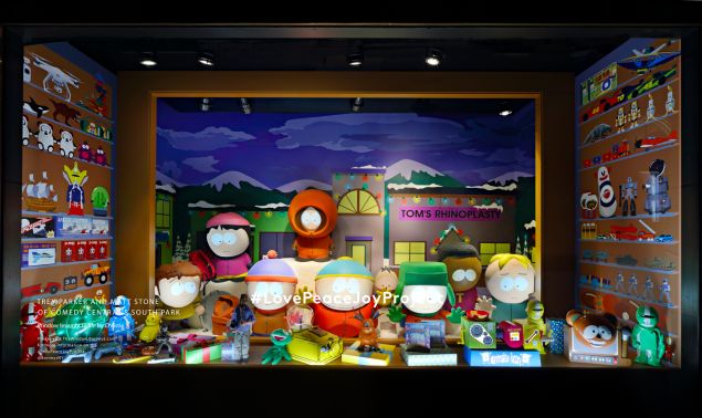 The South Park windows at Barneys.