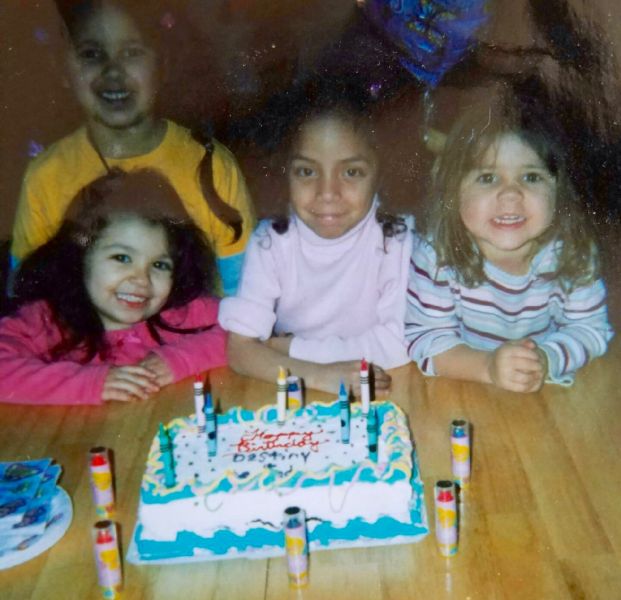 Destiny (center) on her 6th birthday with her Long Island "cousins"