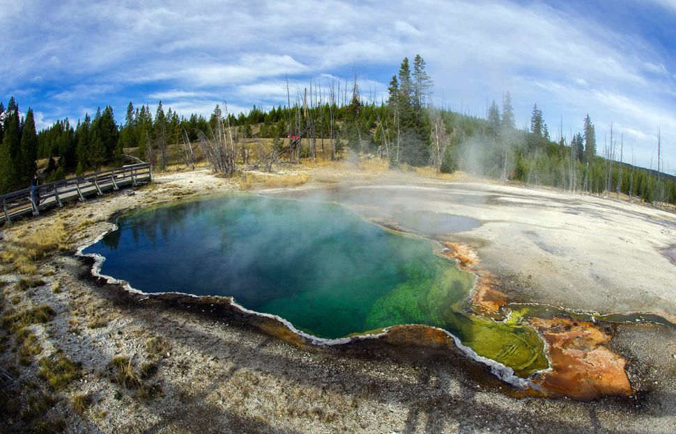 The Abyss geothermal pool in Yellowstone National Park in Wyoming.