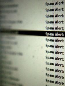 An email server shows alerts for spam, or unwanted emails.