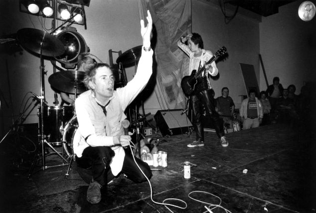 The Sex Pistols performing at Leeds Polytechnic, UK, on December 8, 1976.