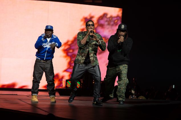 Phife Dawg, Q-Tip and Jarobi White of A Tribe Called Quest perform at Barclays Center on November 20, 2013.