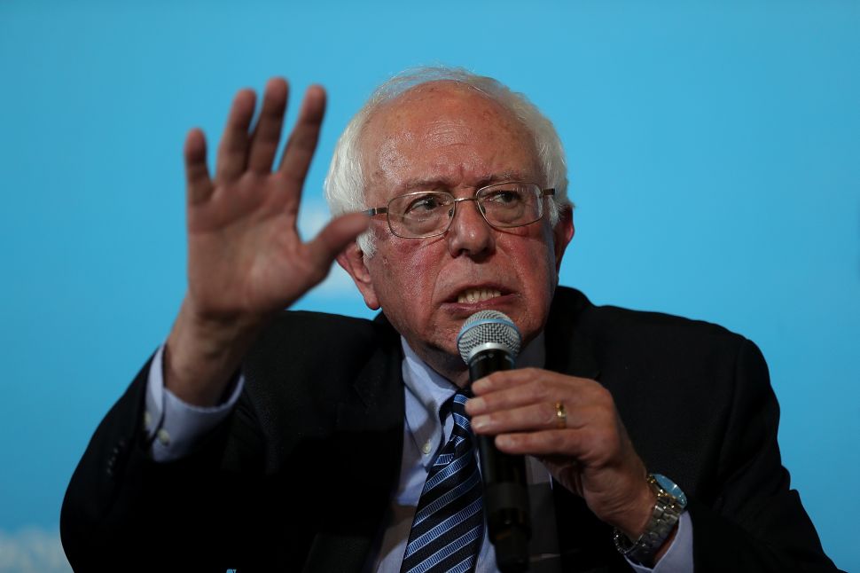 Sen. Bernie Sanders speaks during a campaign rally with democratic presidential nominee former Secretary of State Hillary Clinton at University of New Hampshire on September 28, 2016 in Durham, New Hampshire.