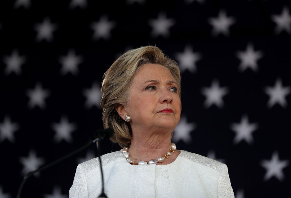 Democratic presidential nominee former Secretary of State Hillary Clinton speaks during a campaign rally at Pasco-Hernando State College East Campus on November 1, 2016 in Dade City, Florida. With one week to go until election day, Hillary Clinton is campaigning in Florida.