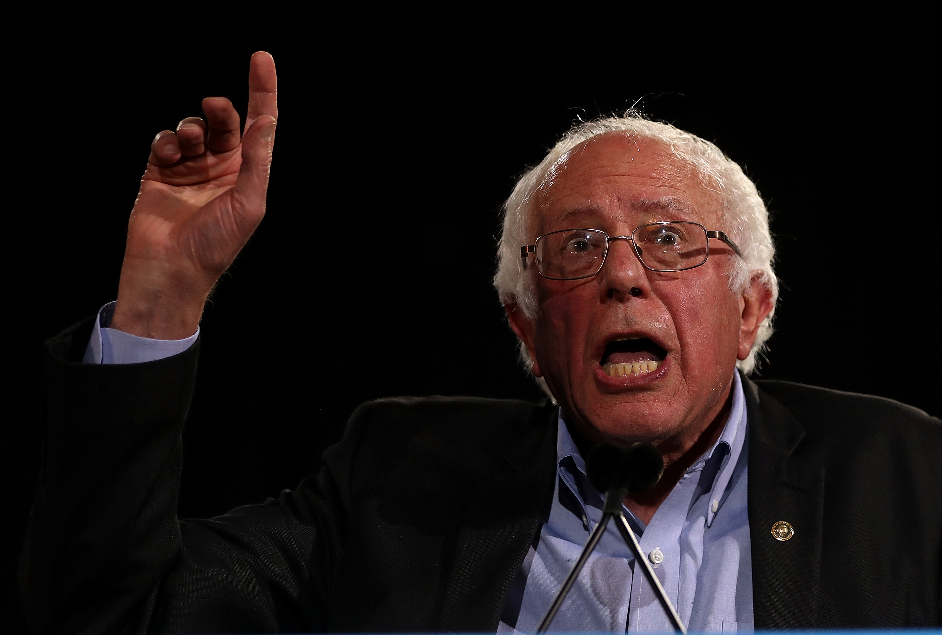U.S. Sen Bernie Sanders speaks during campaign rally with Democratic presidential nominee Hillary Clinton at Coastal Credit Union Music Park at Walnut Creek on November 3, 2016 in Raleigh, North Carolina.
