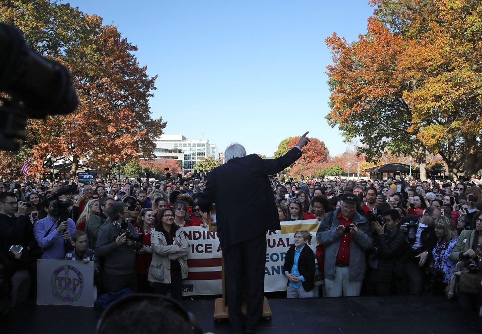 Sen. Bernie Sanders speaks during a rally on Capitol Hill, November 17, 2016 in Washington, DC.