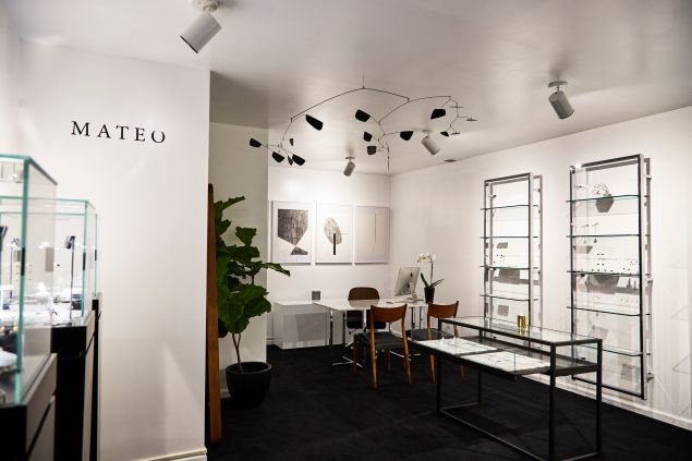 The interior of Mateo New York's downtown boutique is sleek and minimal.