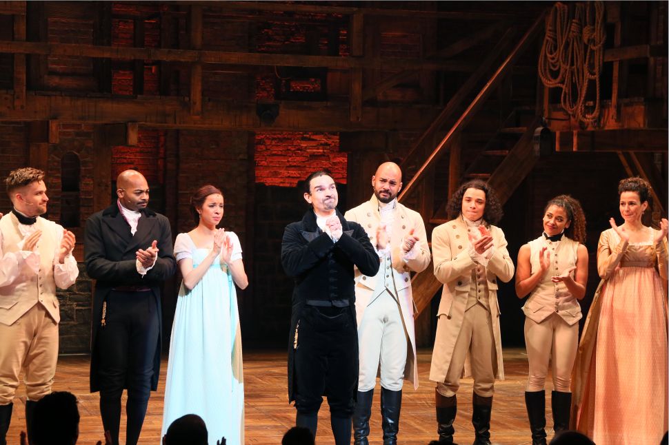 Javier Muñoz delivered an emotional, personal appeal on behalf of Actor's Fund at last night's performance of 'Hamilton.'