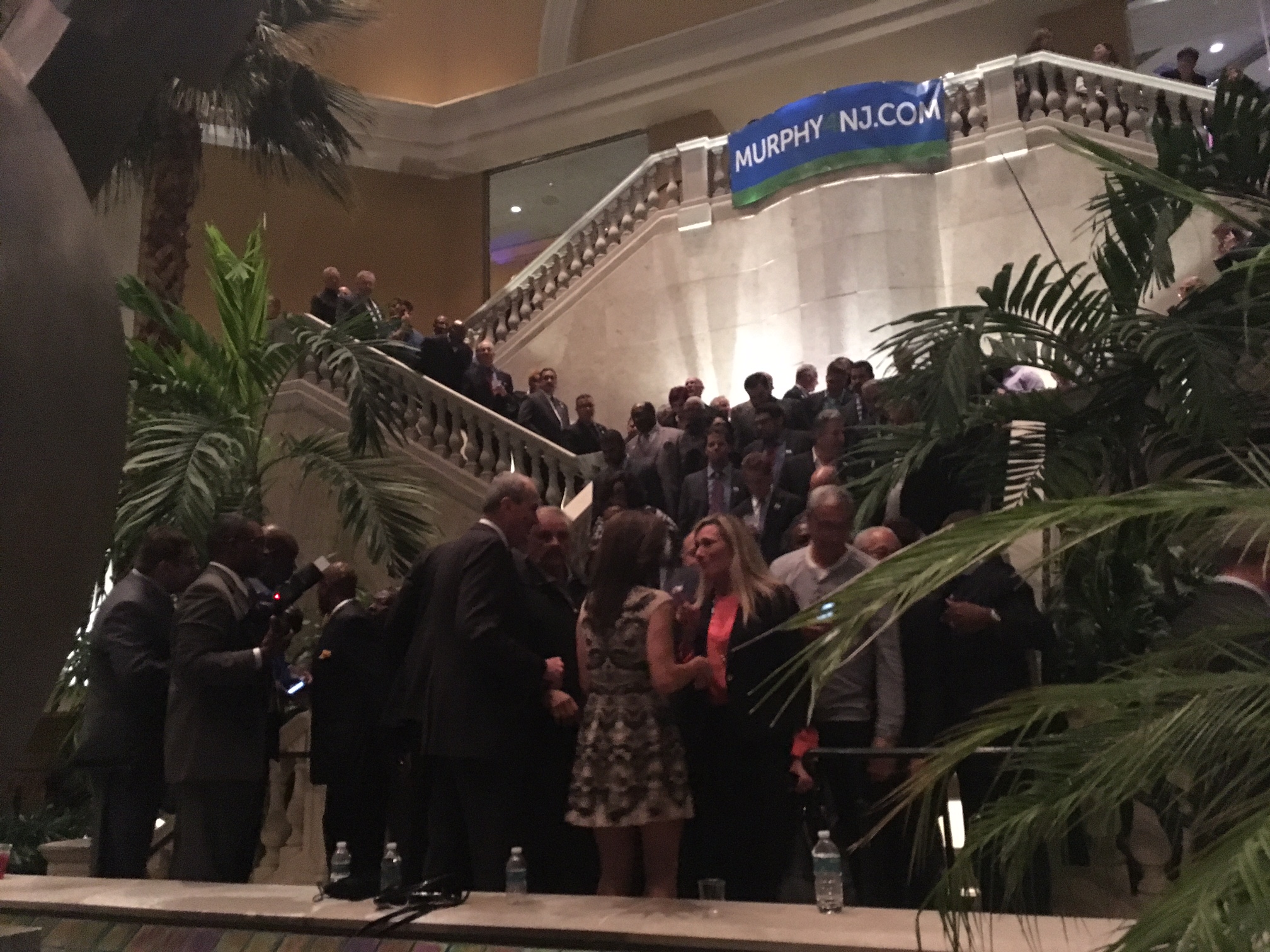 Supporters line up to meet Murphy.